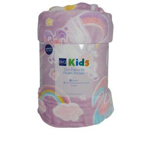 The Big One Oversized Plush Throw Blanket Pink Unicorn 5'x6' or 60"x72" or 6'x5'